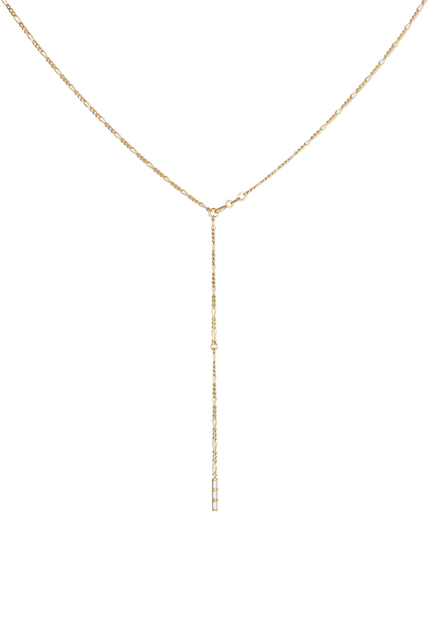 Elli PREMIUM Collier en Y pour dames Figaro Topaze Geo ajustable en argent 925 Sterling