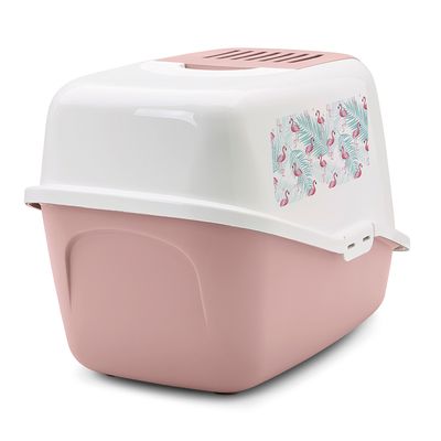 Savic Nestor kattebakke med flamingo-design