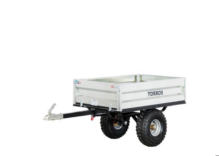 Torros 350kg single axle tipper trailer with galvanized body, 1200x850x300 mm