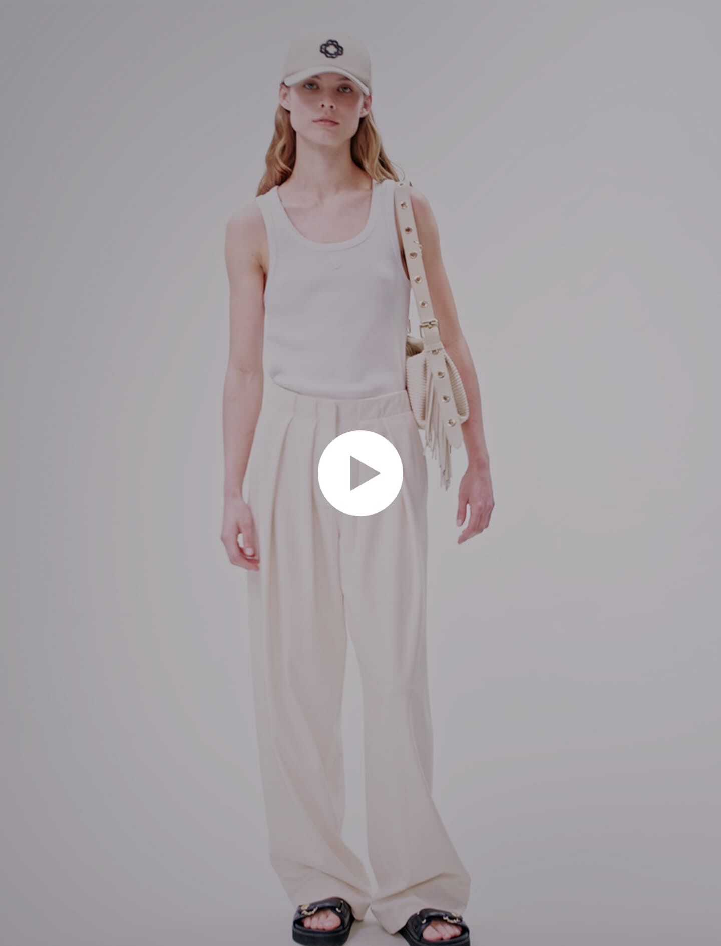 Wijde pantalon - Gebroken wit