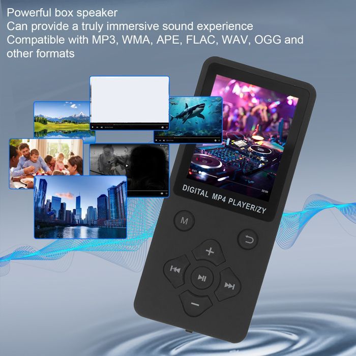 Lecteur MP3 MP4 - SHIPENOPHY - Bluetooth 5.0 - 128 Go - Écran couleur 1,8 pouce - Ultra mince