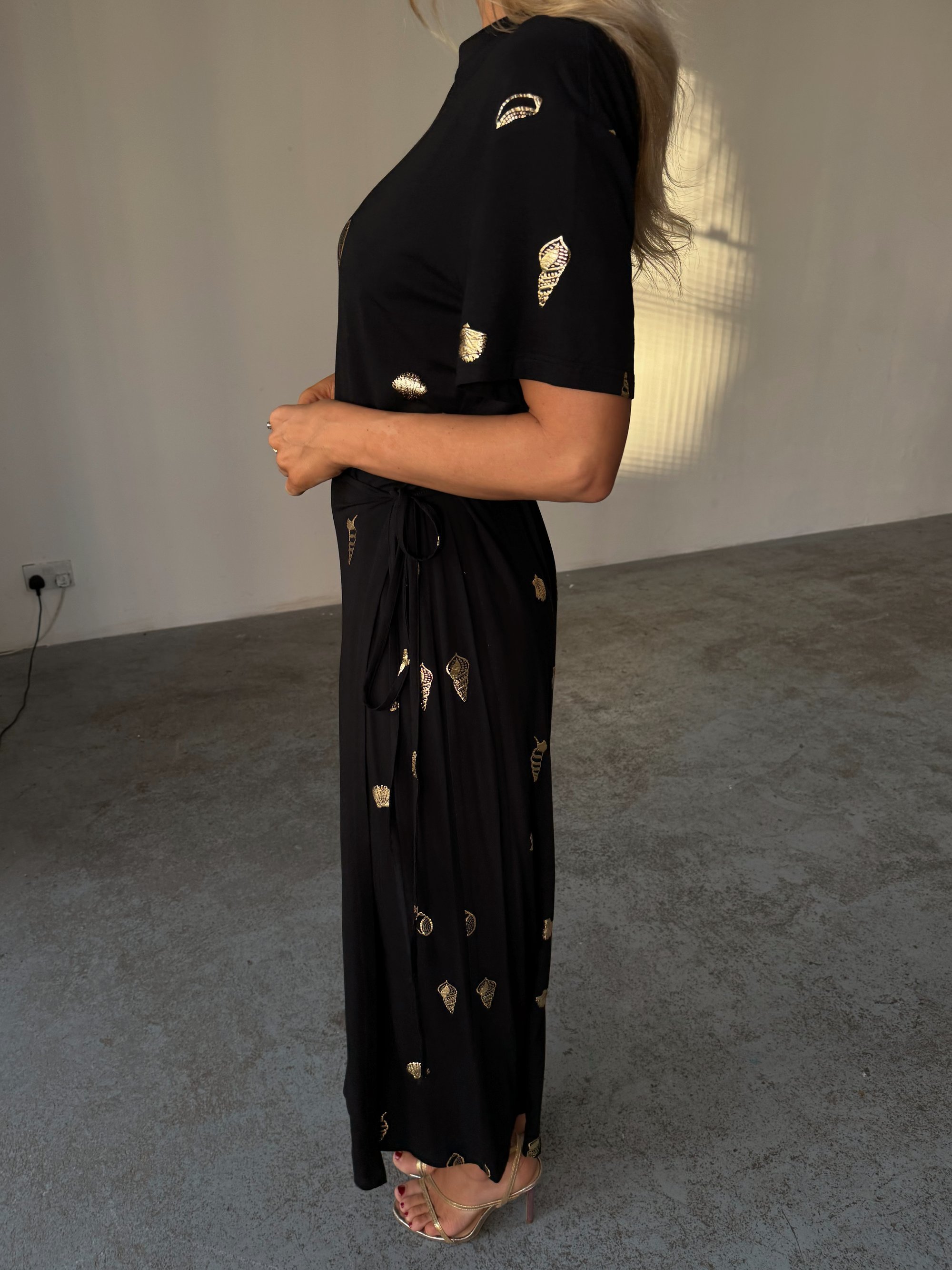 Never Fully Dressed MIDI LEIA JURK - Jersey jurk - zwart