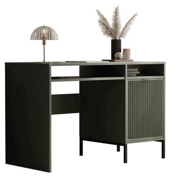 Nowoczesne biurko WAVE 120 cm na nóżkach - greenstone