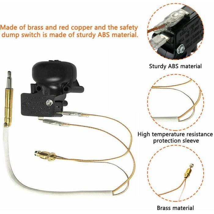 Termopar e interruptor de inclinação para aquecedor de pátio, kit de reparo para aquecedor a gás externo ODIPIE