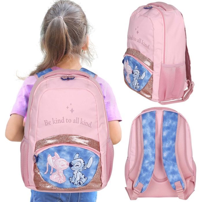 DISNEY Stitch REINFORCED school backpack, school bag for girls, laptop sleeve 41x30x15cm