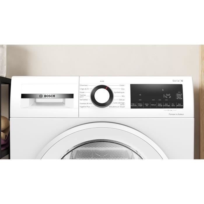 Secadora con bomba de calor BOSCH SER6 WQG133DTFR - 8 kg - Inducción - 60 cm de ancho - Clase energética C - Blanca