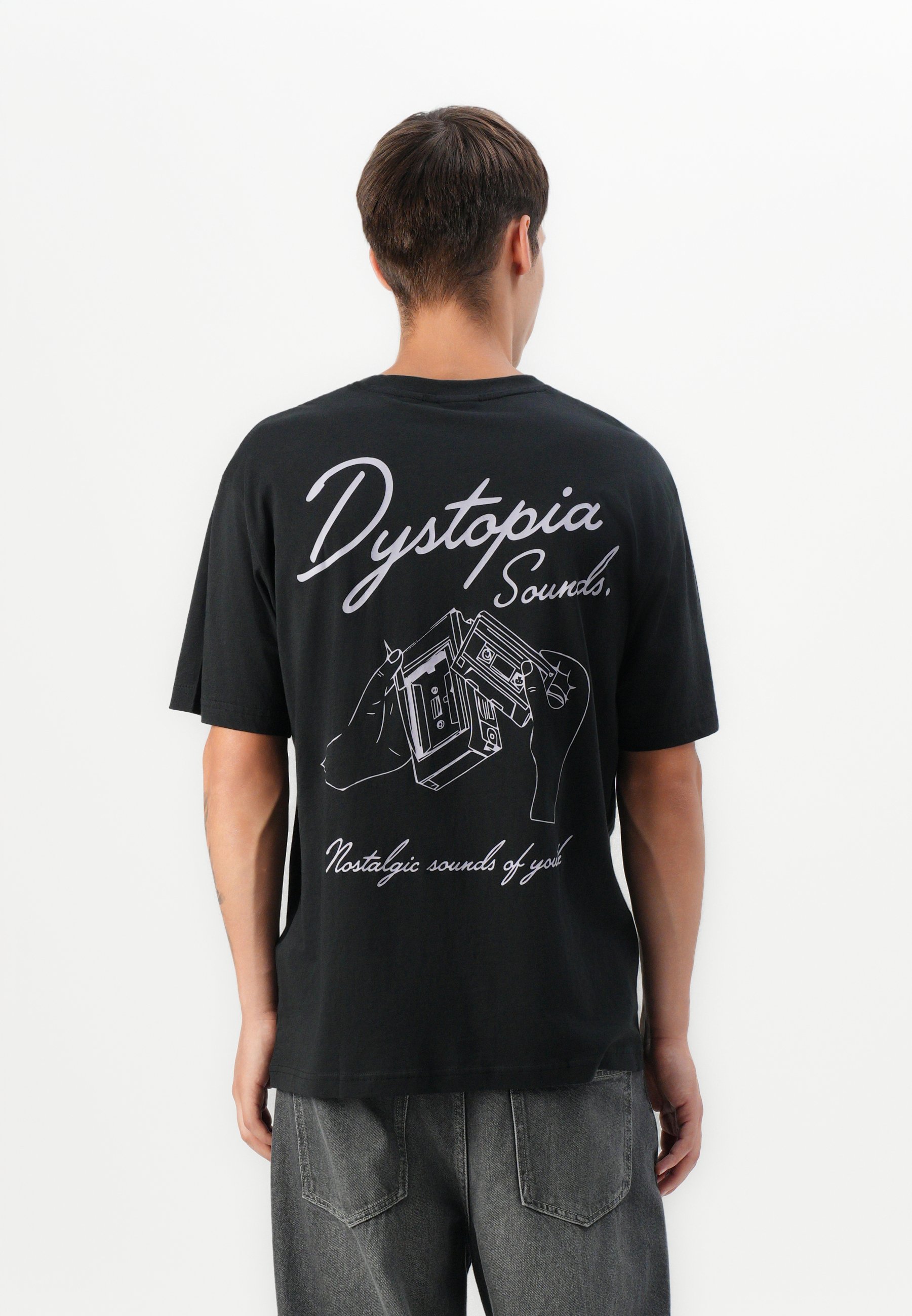 Only & Sons ONSFRED DYSTOPIA T-shirt - T-shirt met print - gitzwart