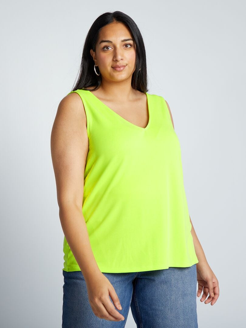 Tanktop met V-hals - GEEL