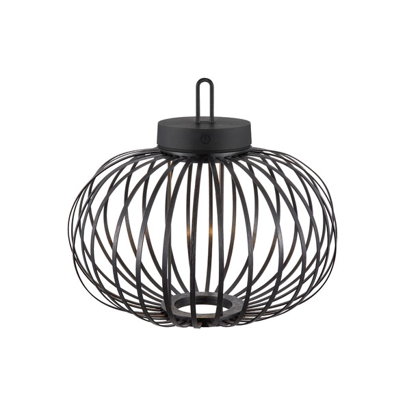 Lampă de masă și de podea Korga LED cu baterii, neagră, Ø 36 cm