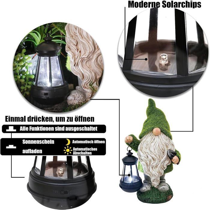 Funny, weatherproof garden gnome figurine, large garden gnome, decorative resin figurine
