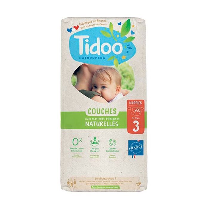 Tidoo Night & Day Size 3 Midi Diapers - 12 hours of protection - Made in France