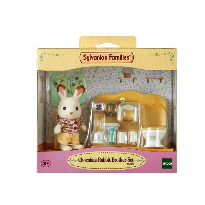 SYLVANIAN FAMILIES - 5015 - Fratello Coniglio di Cioccolato e Toilette - Villaggio - Unisex - Età 3+