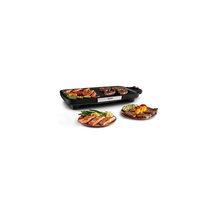 Electric griddle - Tefal - Booster CB641810 - 2200W - 2 cooking zones - Adjustable thermostat