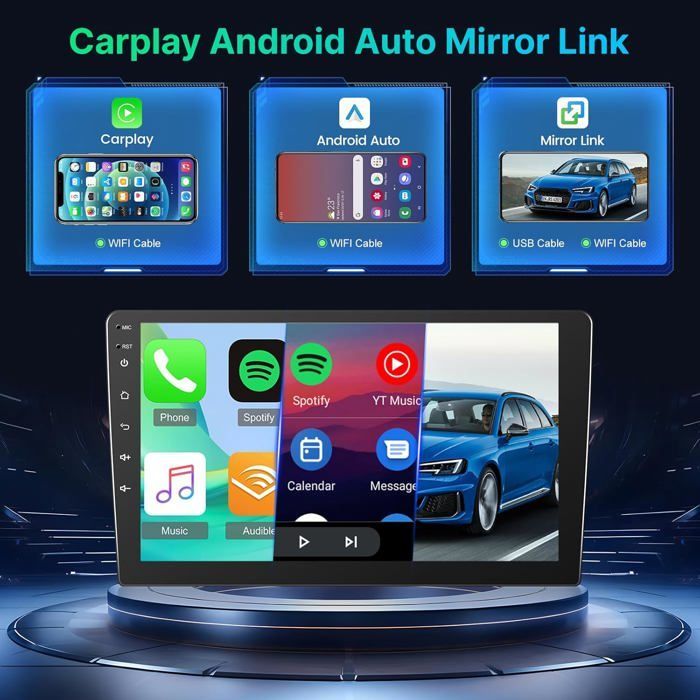 Autorradio Android 13 de 2 DIN [procesador de 8 núcleos, 4+64 GB] con pantalla IPS de 10,1