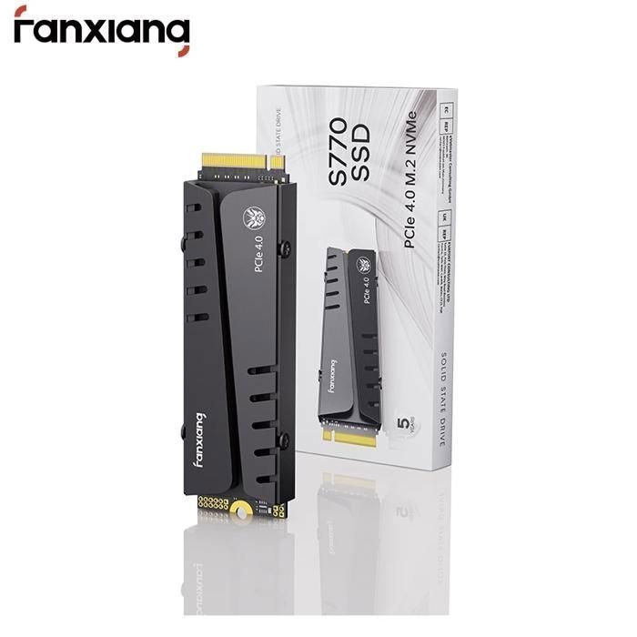 Disque Dur SSD PS5 Interne Fanxiang S770 SSD 500 Go NVMe M2 PCIe4.0 Avec Dissipateur