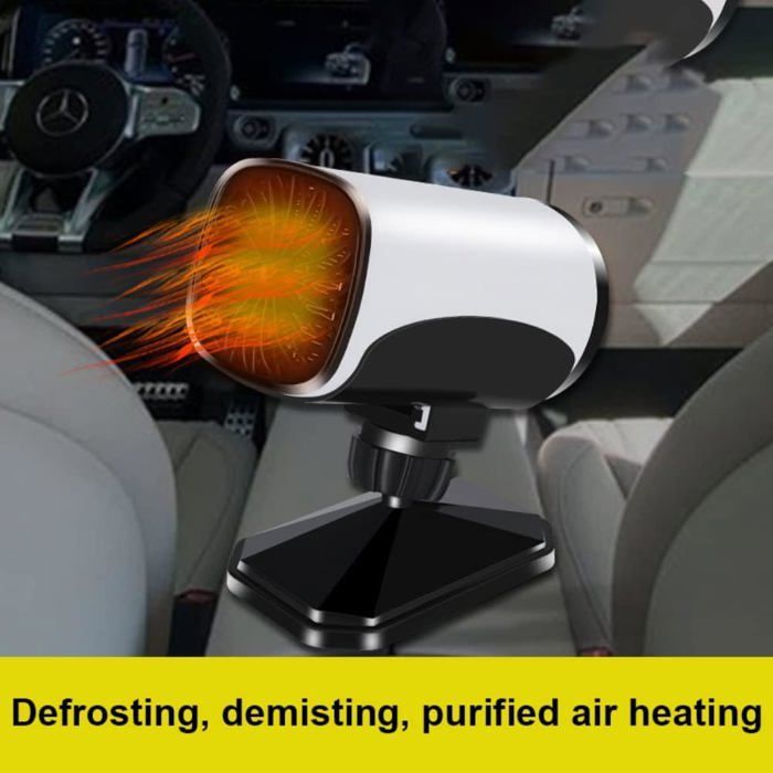 Mini ventilateur portable pour pare-brise de voiture 12V 150 W, Chauffage et refroidissement rapides, Avec ventouse