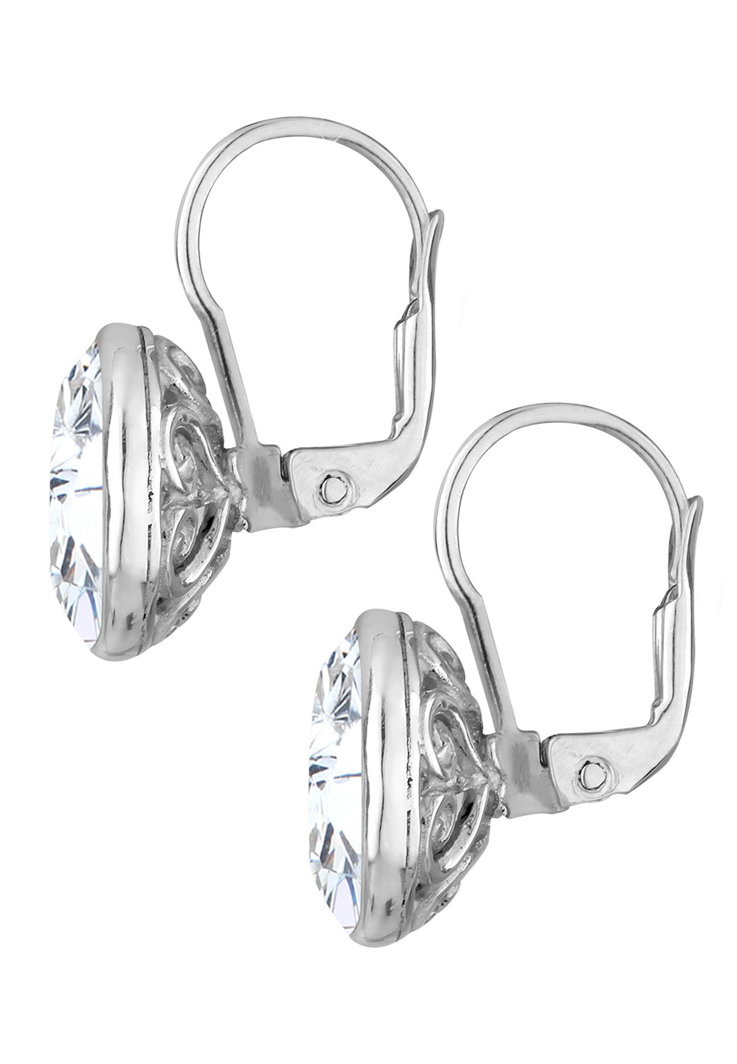 Elli Femmes Pendentif d'oreilles Goutte Glamour Elégant avec cristaux de zirconium en argent sterling 925