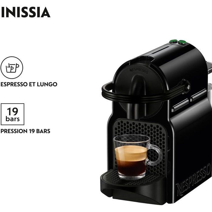 Cafetera de cápsulas Nespresso De'Longhi Inissa - EN80.B - Negra - Incluye 16 cápsulas Nespresso