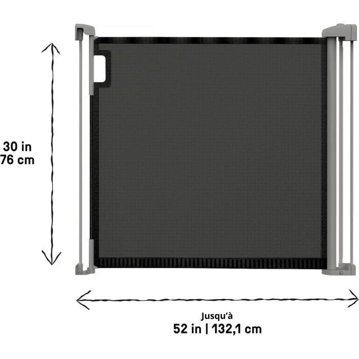 INGENUITY Child Safety Gate up to 136cm, Retractable, Auto Lock Easy Close, for stairs, dogs, pets, easy to install