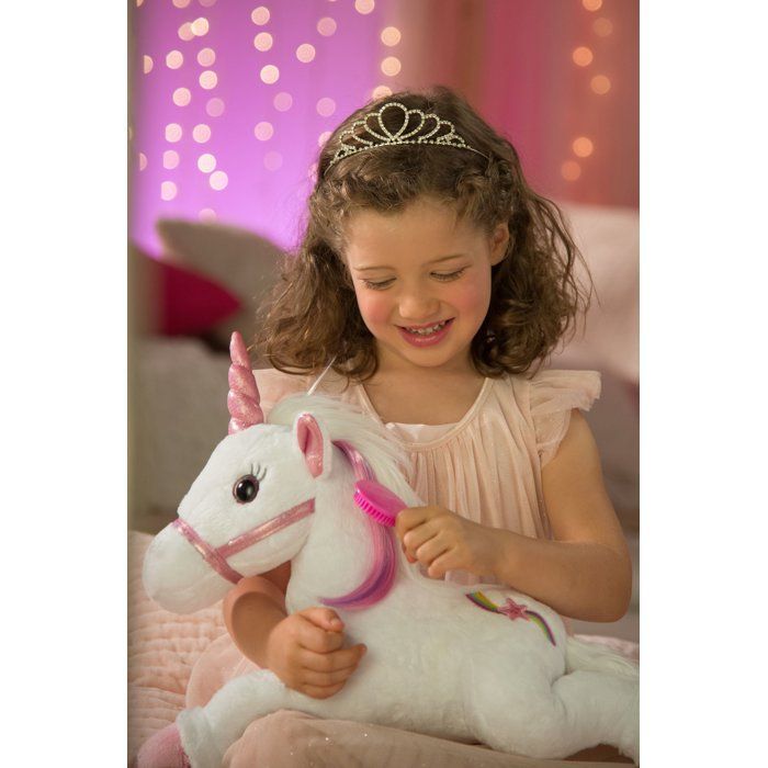 Gipsy Toys - Lica Bella Fee en Lichtgevende - Interactieve Eenhoorn Pluche - 35 cm - Wit - Roze