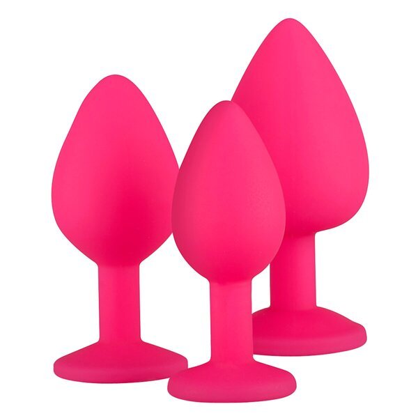 EasyToys silikonski analni čepovi s ružičastim dijamantima