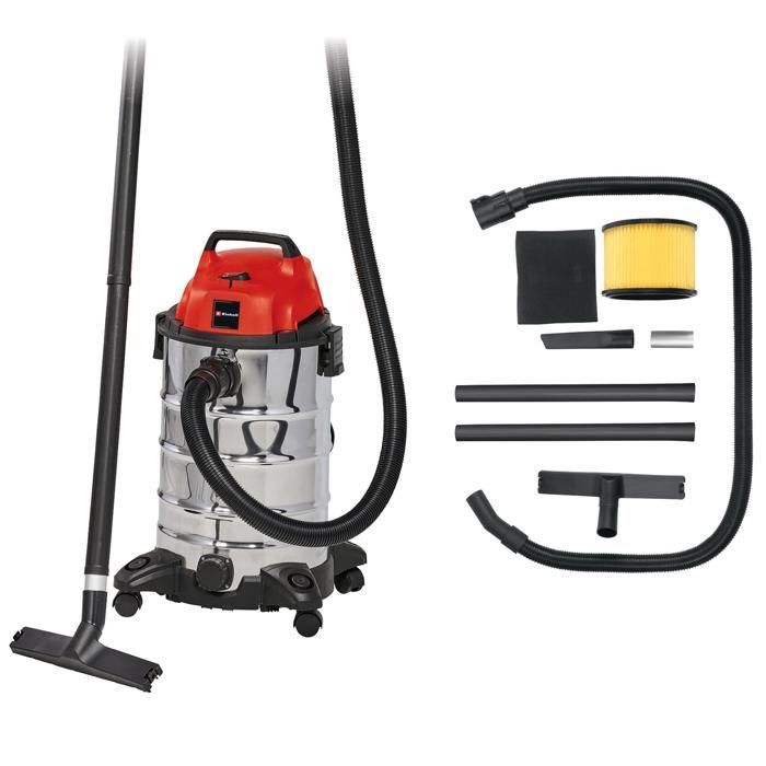 Einhell TC-VC 1930 S nat- en droogstofzuiger (1500 W, 30 liter tank, inclusief accessoires)