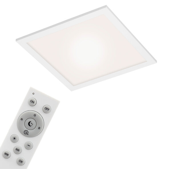 Luminária de teto LED RGB/CCT com Wi-Fi, formato quadrado.
