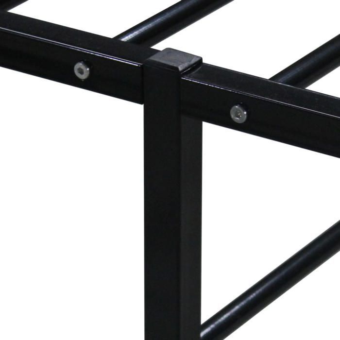 Cama de metal negra de 200 x 200 cm - Carga máxima 150 kg - Estructura de cama - Colchón no incluido - Metal negro 200x200 cm 005_918951