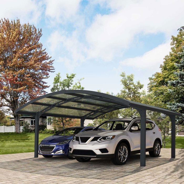 Carport Arizona Wave em alumínio e policarbonato, 4,95 x 5,78 m