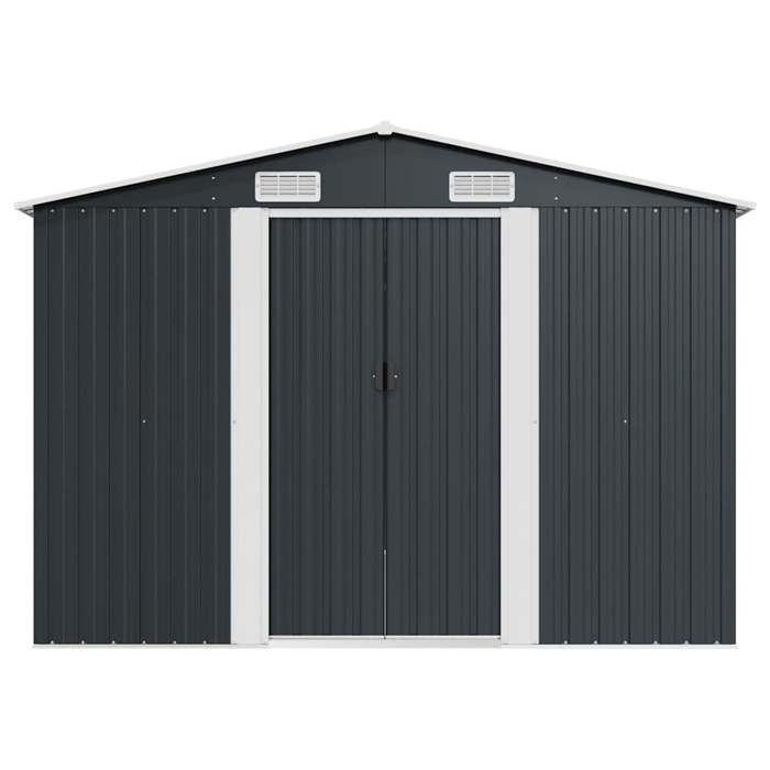 Casetta da giardino vidaXL 257x392x181 cm Metallo Antracite 143346