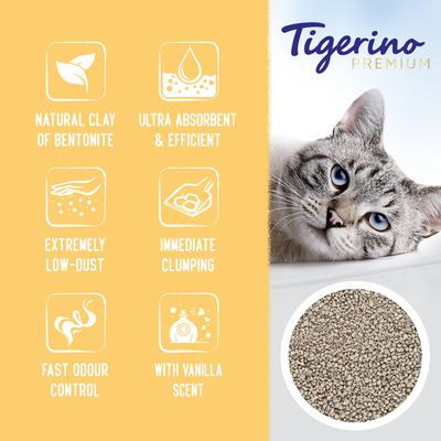 Tigerino Premium Katzenstreu – Vanilleduft