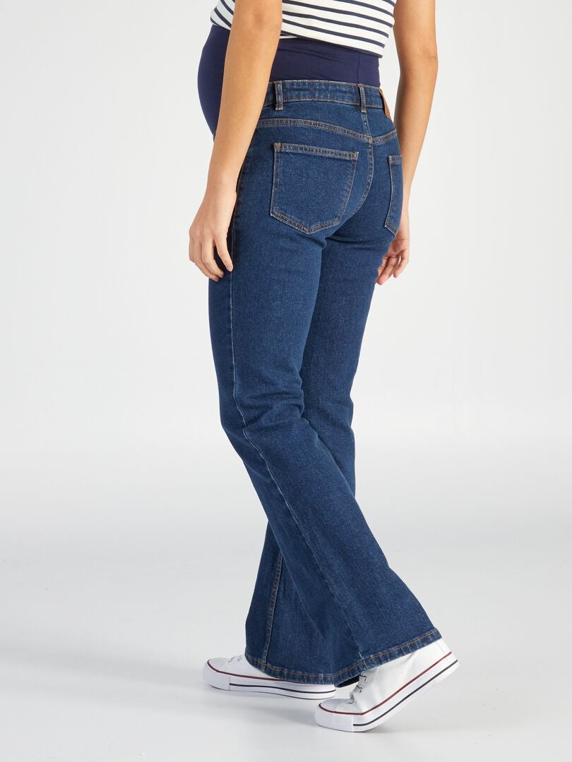 Calça jeans flare para gestantes - AZUL