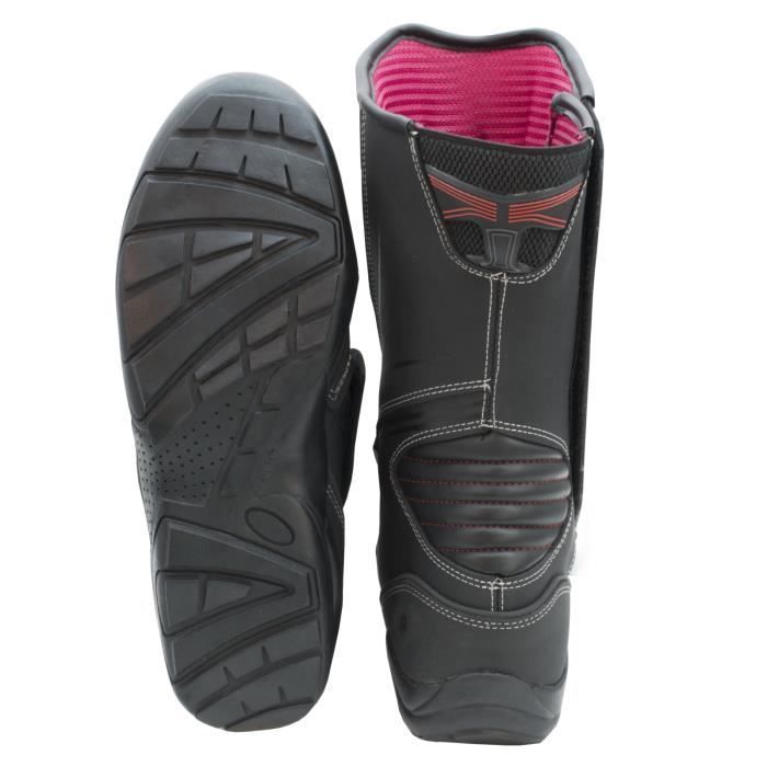 Botas impermeables de cuero para moto y scooter, color negro, talla 42.