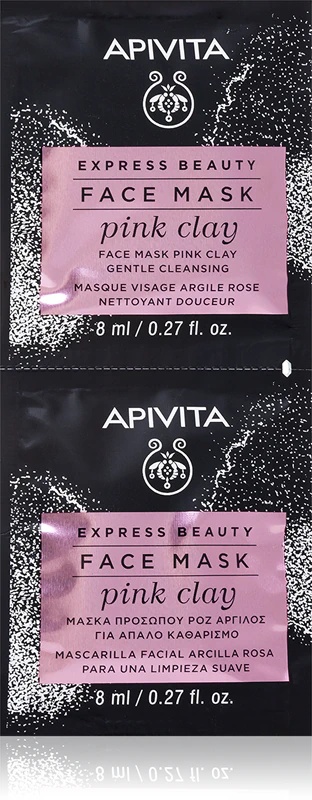 Apivita Express Beauty attīrošā sejas maska ar rozā māliem
