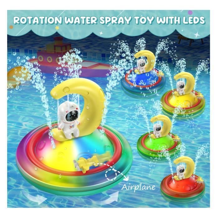 Juguetes de baño para niños de 2 años con fuente de luz LED, juguetes de ducha con sensor automático, juguetes para bañera y piscina.