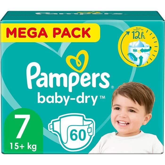 PAÑUELOS PAMPERS BABY-DRY TALLA 7, 60 CAPAS