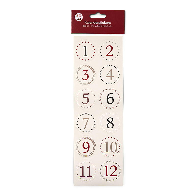 Heimkalender-Aufkleber 1 bis 24