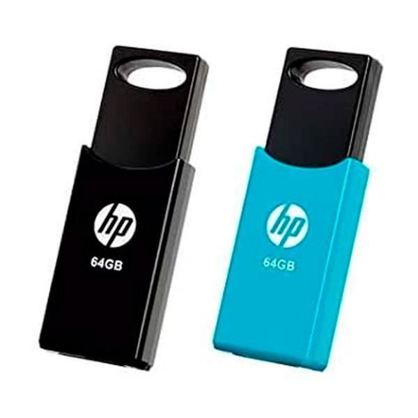 Clé USB - HP - HPFD212W64-BX TWINPACK - 64 Go - USB 2.0 - 15 Mo/s Lecture - 5 Mo/s Écriture