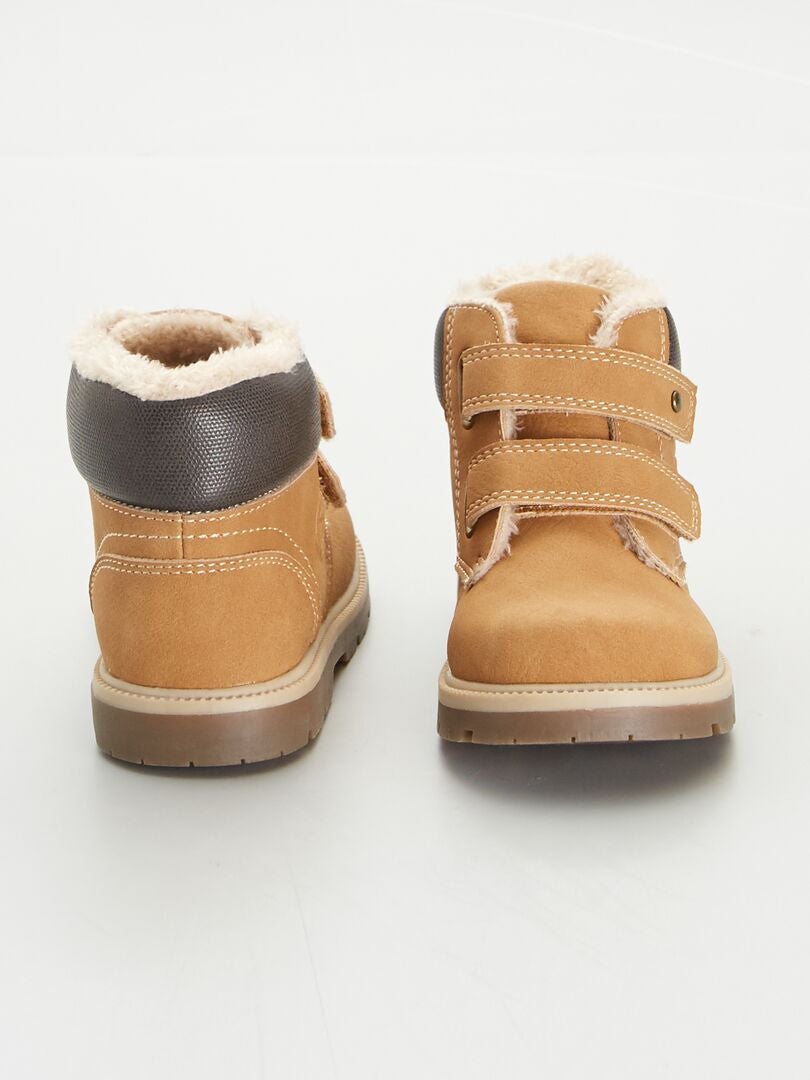 Buty górskie z podszewką Sherpa - BEŻOWE