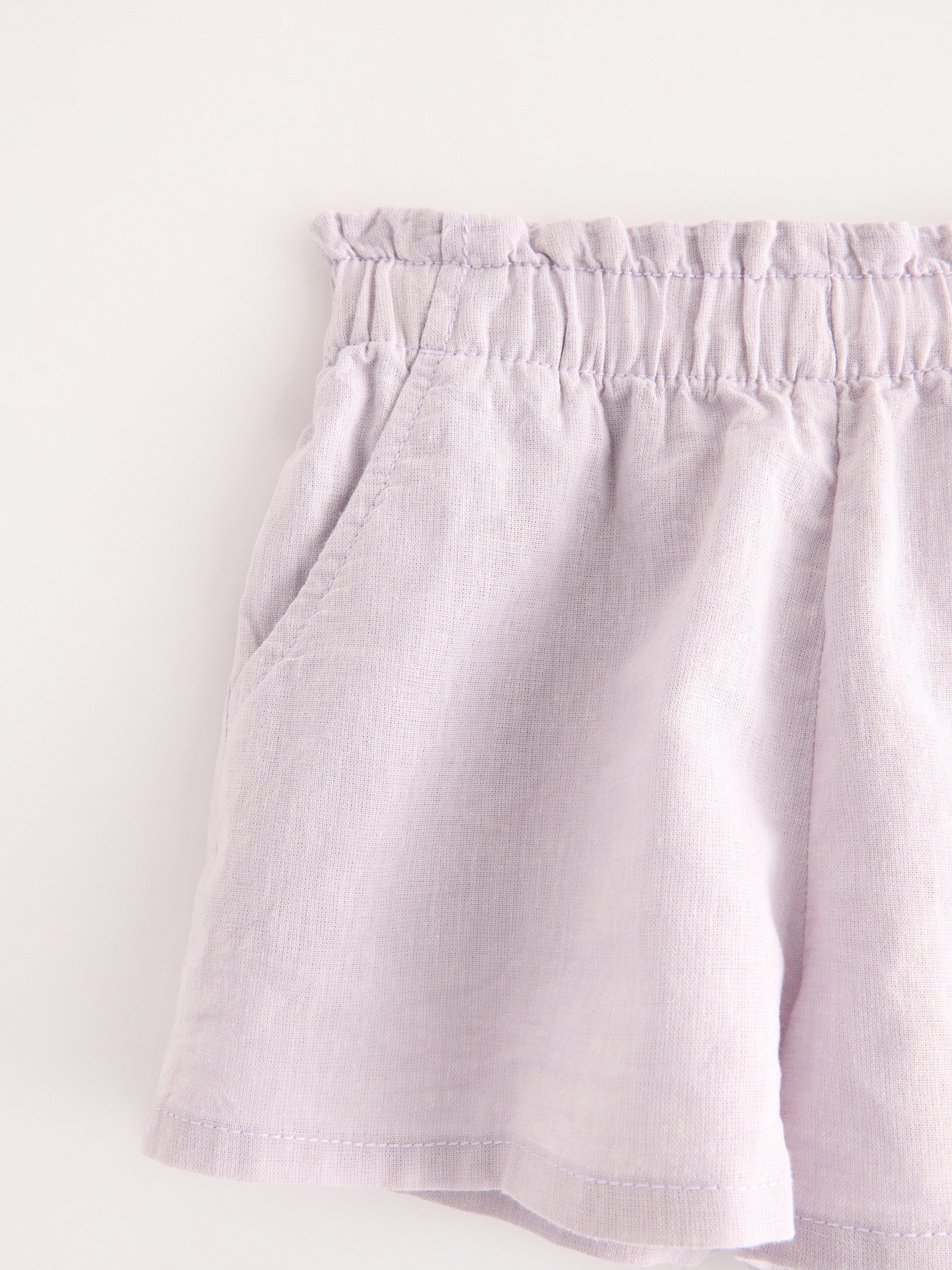 Shorts i linneblandning Lilas clair et poussiéreux