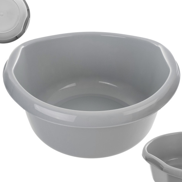 Miska Miednica z Uchwytami Plastikowa 20L Szara
