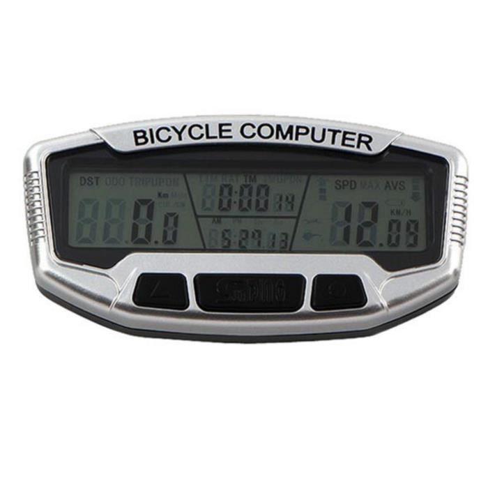 28-function wired bike computer with backlight, speedometer, thermometer, and odometer for mountain biking