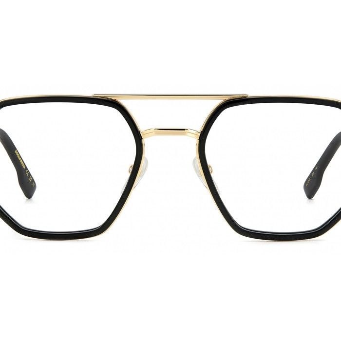 Óculos de grau masculinos Dsquared2 D2 0111 52/20/145 em metal preto.