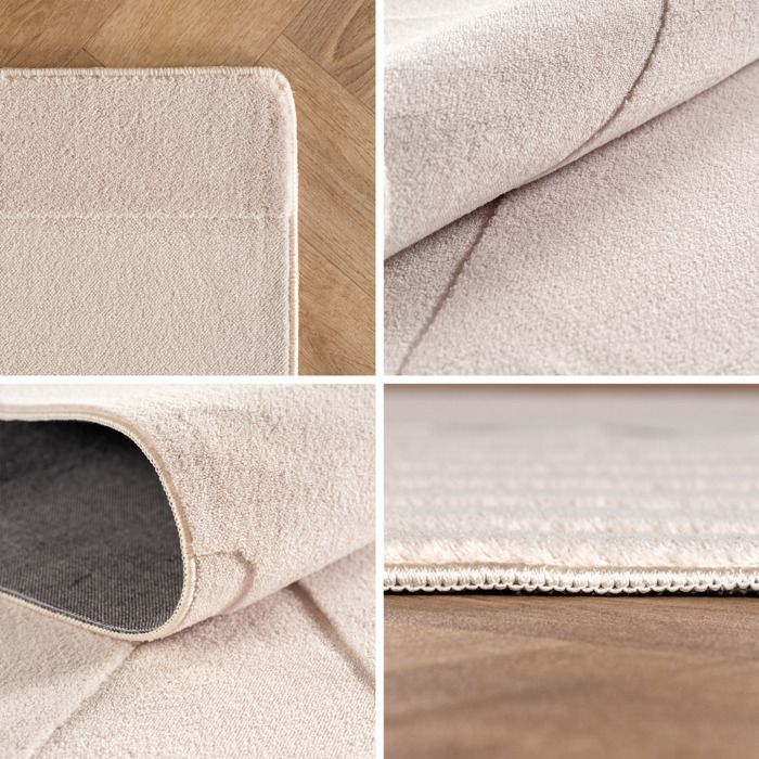 Carpetsale24 Tapis à motif boho 80x250 cm crème, long format, lavable, effet 3D, pour couloir, salon ou pièce étroite