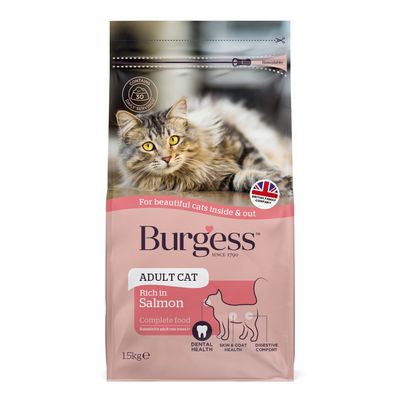 Karma dla dorosłych kotów Burgess bogata w łososia