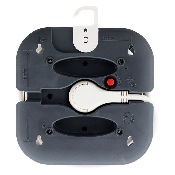 x 2P+E 16A carrete de cable doméstico con disyuntor - 7m - Blanco - Zenitech