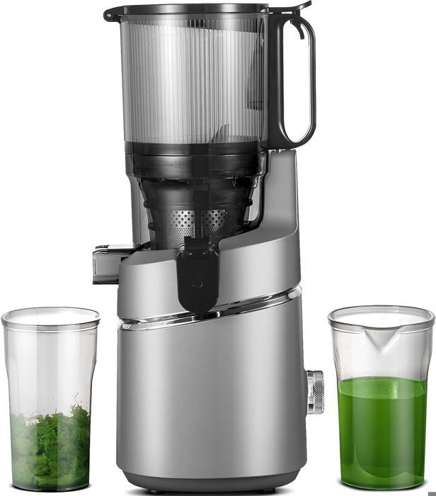 AMZCHEF Powerful Juicer for Whole Fruits, 135mm Wide Feed Chute, Cold Press, 250W, 1.8L Capacity, Grey