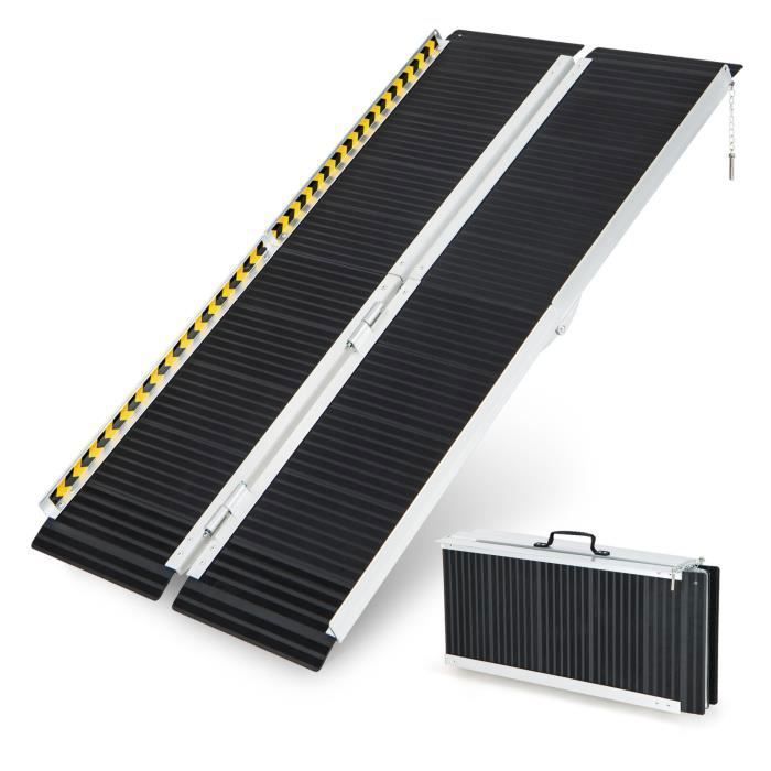 Rampa para silla de ruedas COSTWAY - Rampa de carga de aluminio con placa de transición - 272 kg - 152,5 x 74 x 8 cm