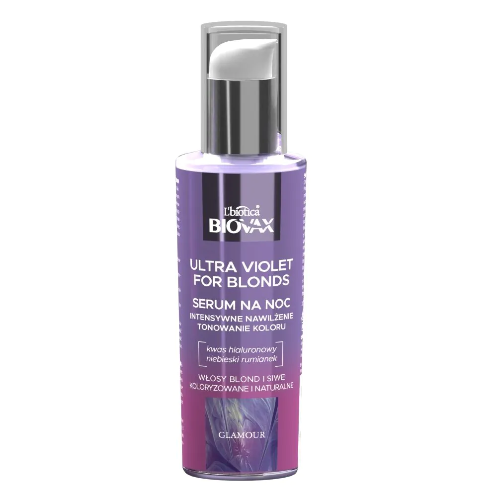 Biovax Ultra Violet Serum Tonujące na noc do włosów Blond i Siwych
