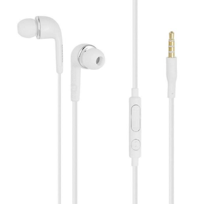 Auriculares intrauditivos originales EHS64AVFWE blancos con función manos libres para Samsung Galaxy M10